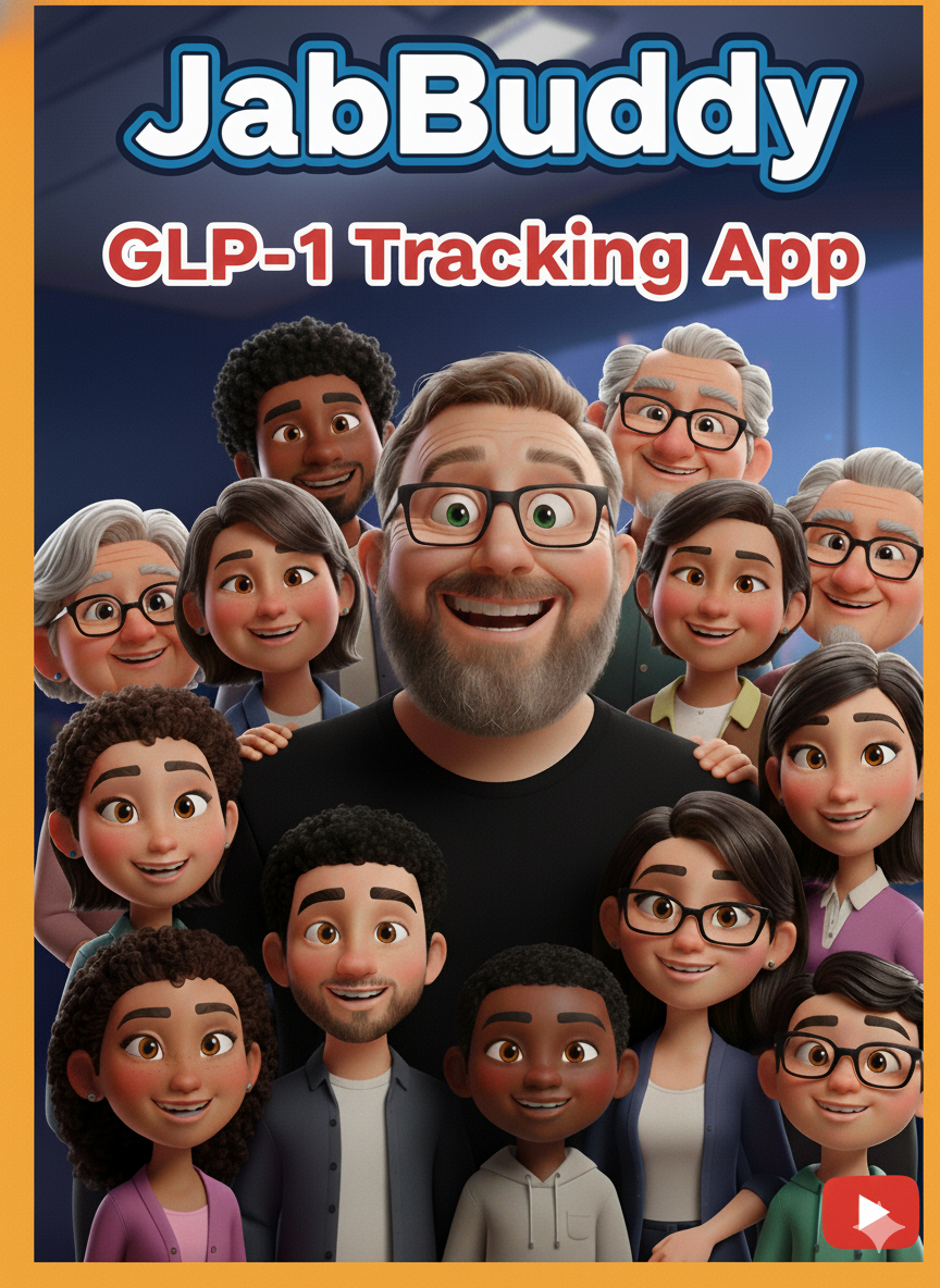 JabBuddy app showing GLP-1 injection tracking on iPhone